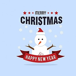 有一個雪人的美麗的圣誕卡