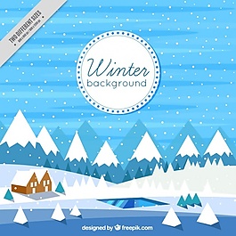 雪山冬季景觀背景