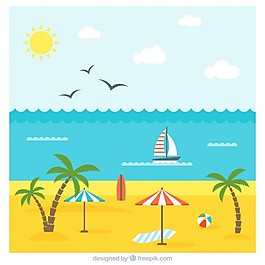 在平面設(shè)計(jì)夏日的感覺(jué)景觀