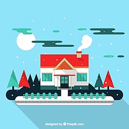 住宅背景與樹木在平面設(shè)計