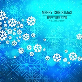 藍(lán)色背景與雪花的圣誕節(jié)