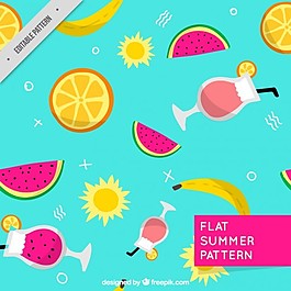 果汁和夏季水果的圖案