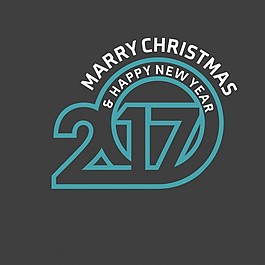 新的2017年度黑色賀卡