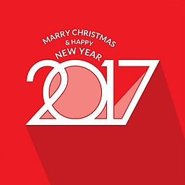 新的2017年度的紅色賀卡