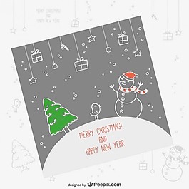 雪人圣誕卡