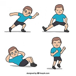 運動的人做作業