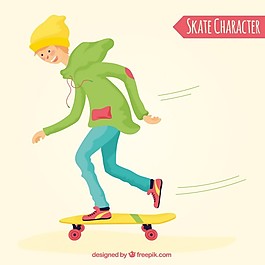 手拉他的滑板男孩
