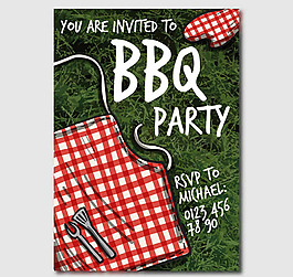 BBQ派對海報模板矢量圖