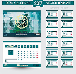 三角形图案2017年台历图片
