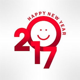 帶微笑的現代新年文字