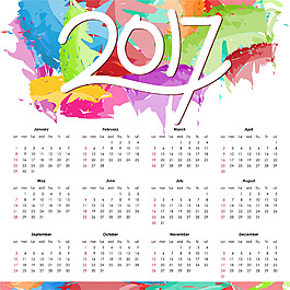 彩色背景2017日歷
