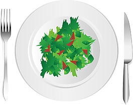 矢量卡通食物餐盤