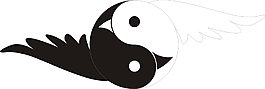 太極形式的黑白鳥