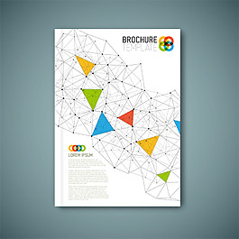 彩色三角形科技宣传页图片