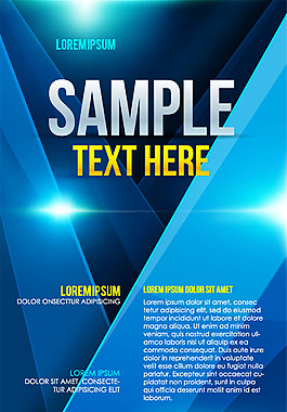 蓝色几何图形宣传单图片