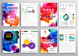 水彩墨迹宣传单设计图片1