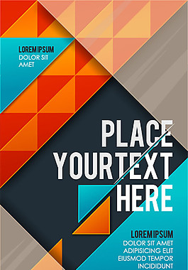 彩色三角形传单设计图片