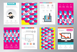 六边形背景宣传单设计图片