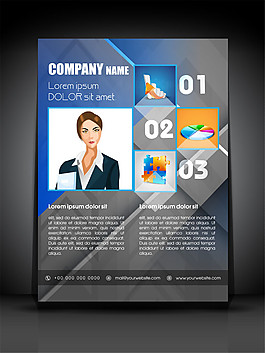 商务美女办公商务折页图片