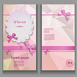 紫色蝴蝶结折页设计图片