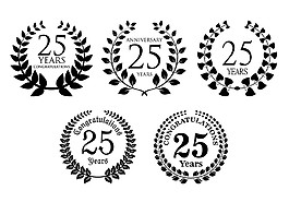 25周年树叶标签图片