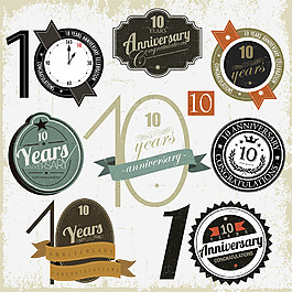 創(chuàng)意10周年標簽設計圖片