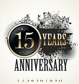 矢量15周年慶標簽圖片