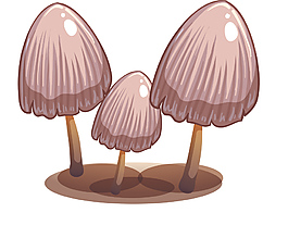可愛蘑菇卡通PSD免摳圖