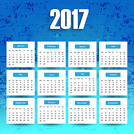 藍色2017日歷