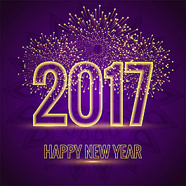 2017紫色背景煙花