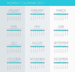 藍色細節2017日歷