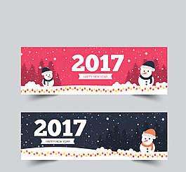 2017雪人元素橫幅