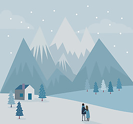 雪山風光背景
