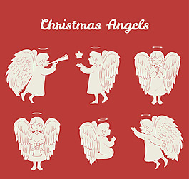 手繪的圣誕天使漂亮的翅膀