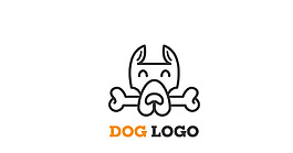 线条宠物狗logo
