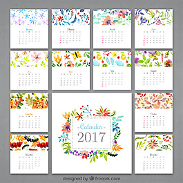 2017花卉日歷模版