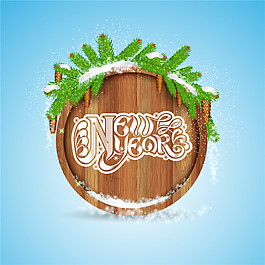精美圣誕節(jié)木板廣告矢量背景設(shè)計