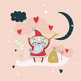 時(shí)尚圣誕老人繪畫設(shè)計(jì)矢量設(shè)計(jì)圖