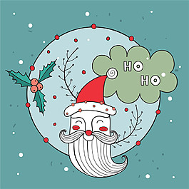 時尚圣誕老人繪畫設計矢量