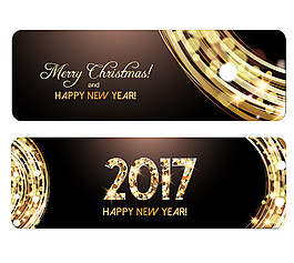 金色閃亮2017橫幅圖片