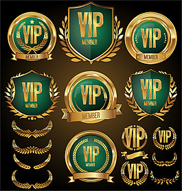 金色花紋VIP標(biāo)簽圖片