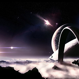 宇宙星空直通車背景