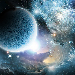 夢幻藍色星空背景