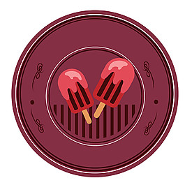 暗紅冰棒標(biāo)簽圖片