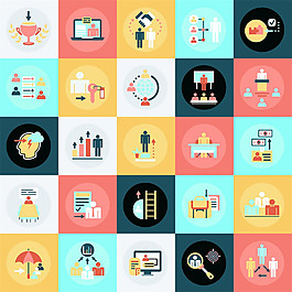 彩色扁平化圖標圖片