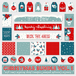 彩色圣誕節(jié)標(biāo)簽圖片