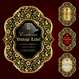 金色花紋標簽圖片