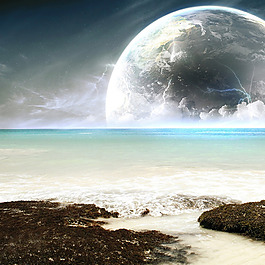 夢(mèng)幻星球星空背景圖片