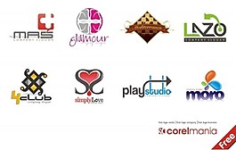 不同標志形狀顏色矢量標志下載圖標