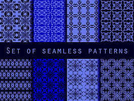 藍(lán)色花紋無縫背景圖片